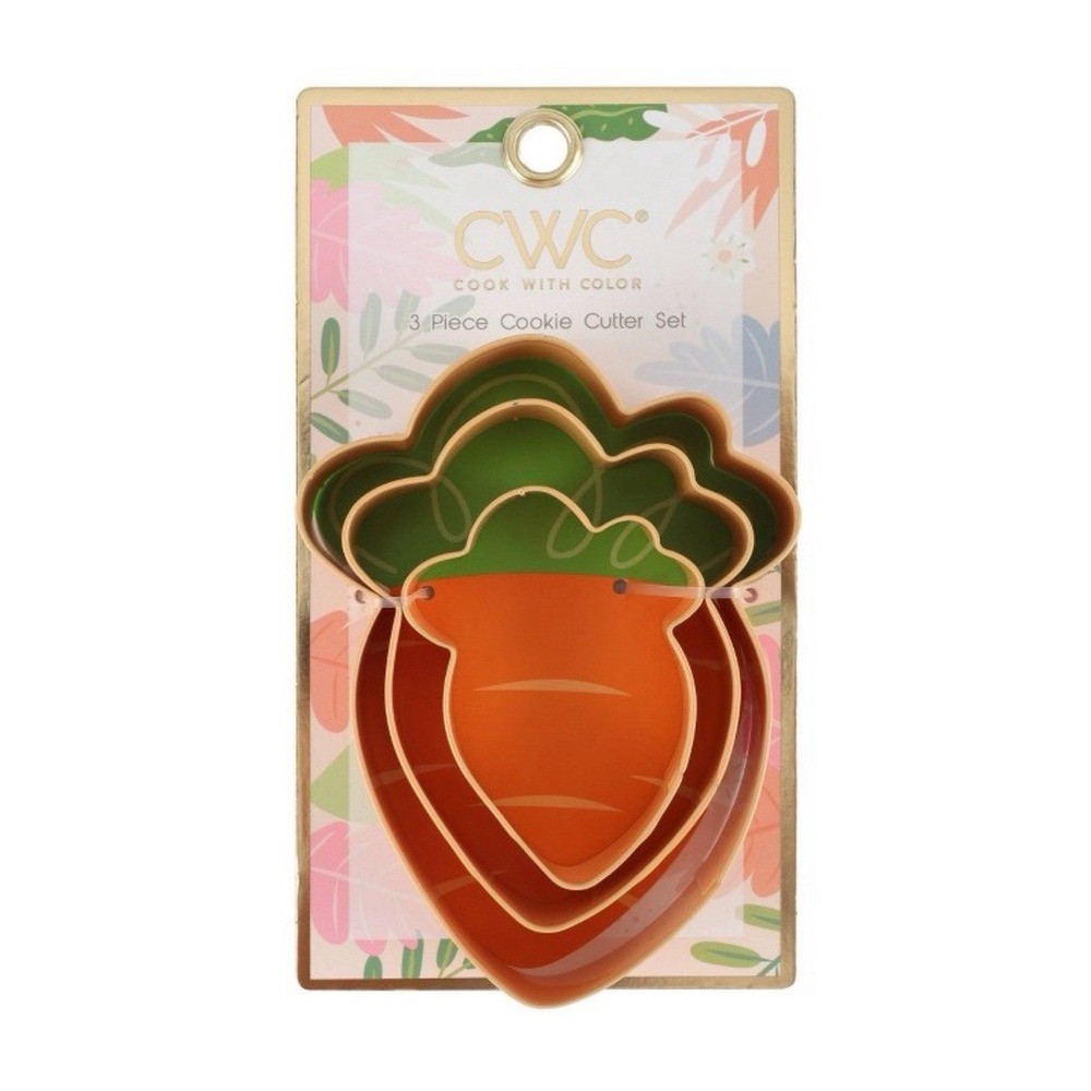 Cook With Color 3pc Carrot Cookie Cutter Set